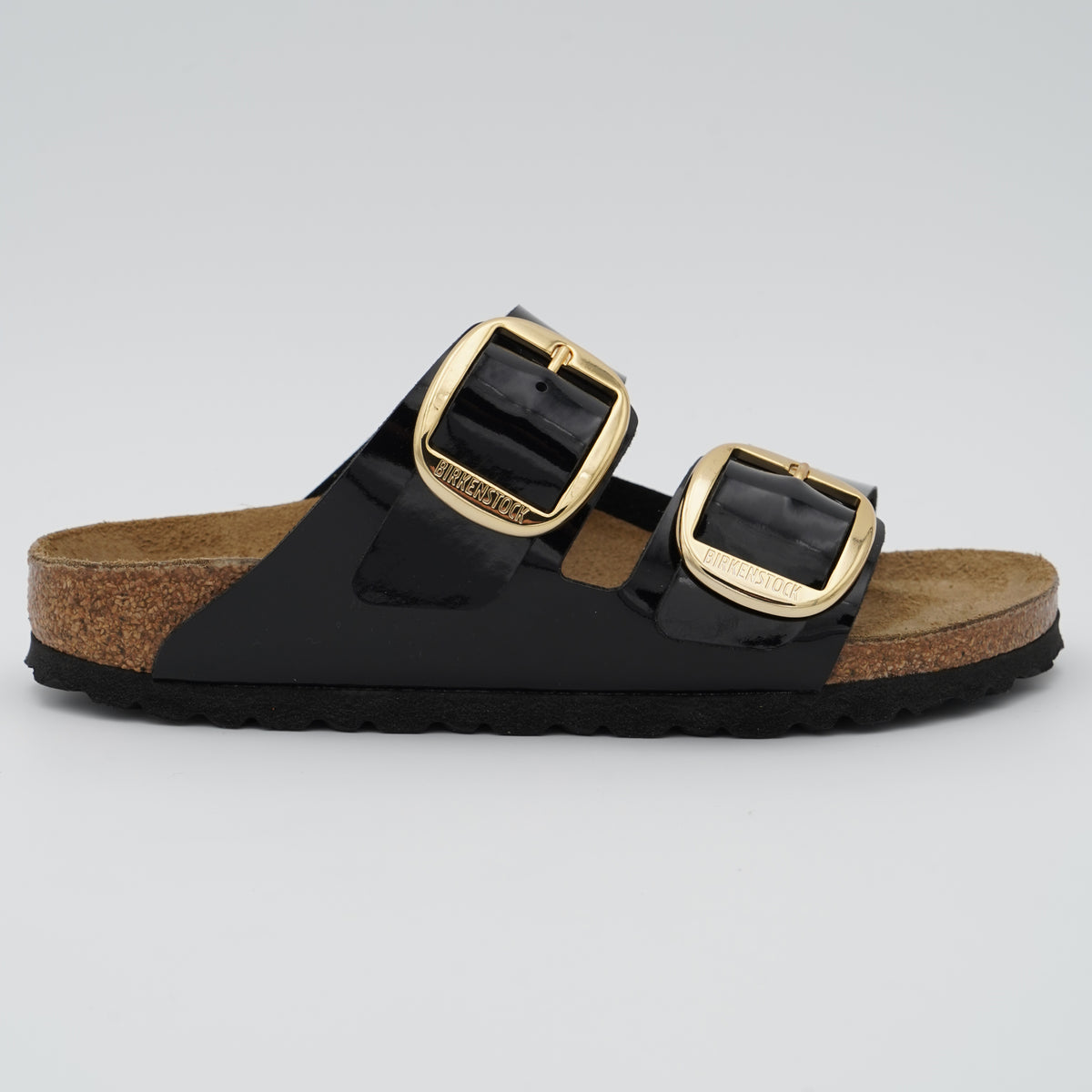 Sandalo Birkenstock Arizona Big Buckle 1027918 Patent Black Gold