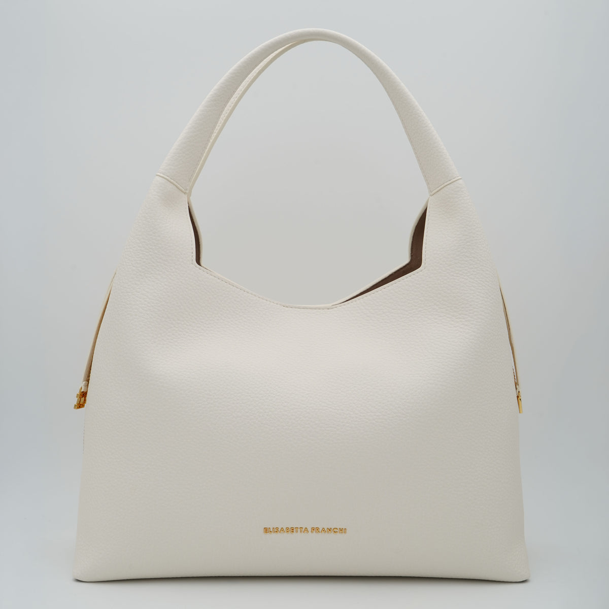 Borsa a Spalla Elisabetta Franchi BS23A66E2 Burro con Logo Oro