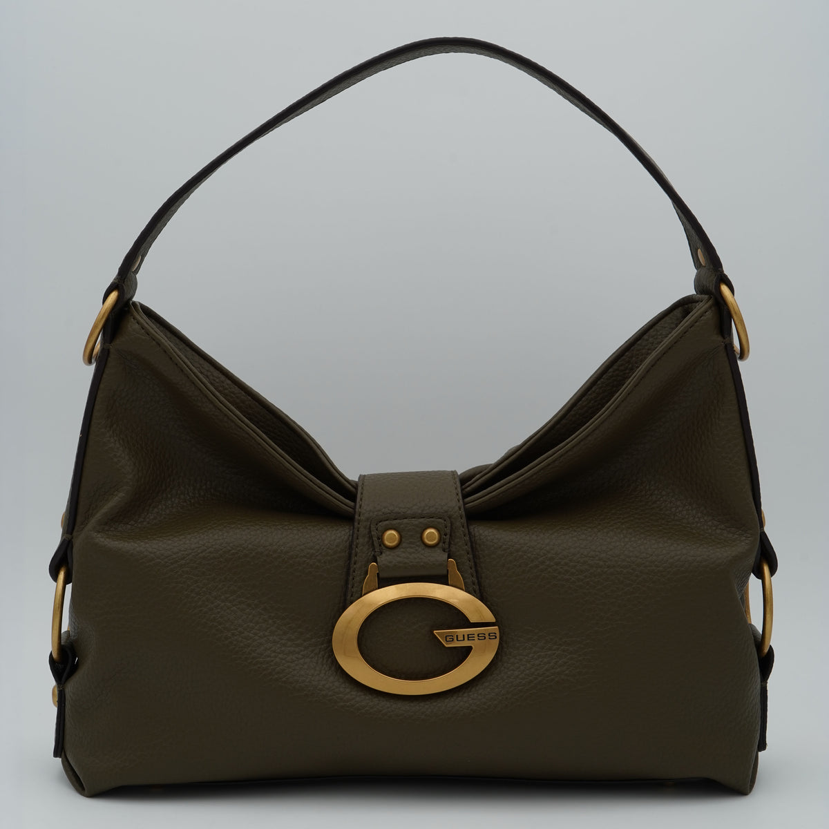 Borsa a Spalla Guess Camden Medium HWBB9308180 Olive Verde Oliva con Logo G Dorato