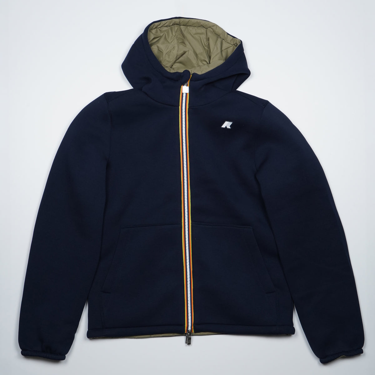 Giubbotto Kway Jack Spacer Nylon Double k8142yw D0C Blu Navy e Verde Militare