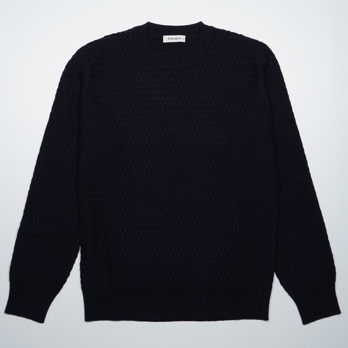 Maglione Girocollo Pluriball Kangra W7K4007-00041 Blu Navy in Lana Merino Extrafine