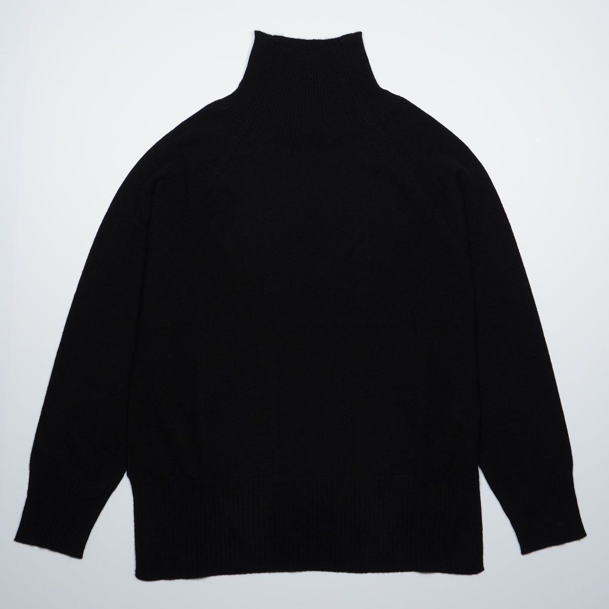 Maglione Lupetto Raglan Kangra 4520-00002 Nero in Lana e Cashmere