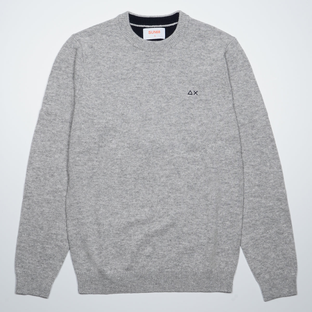 Maglione Girocollo SUN68 Sweater Warm Wool K46112-06 Grigio Chiaro in Lana e Cashmere