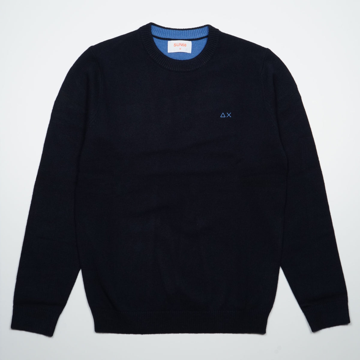 Maglione Girocollo SUN68 Sweater Warm Wool K46112-07 Navy Blue in Lana e Cashmere
