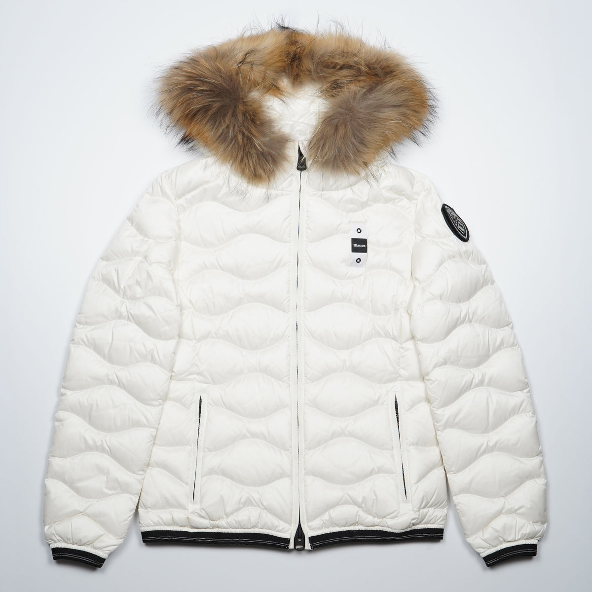 Piumino Blauer Aldie 26WBLDC03034 100BI Bianco Ottico con Imbottitura in Piuma