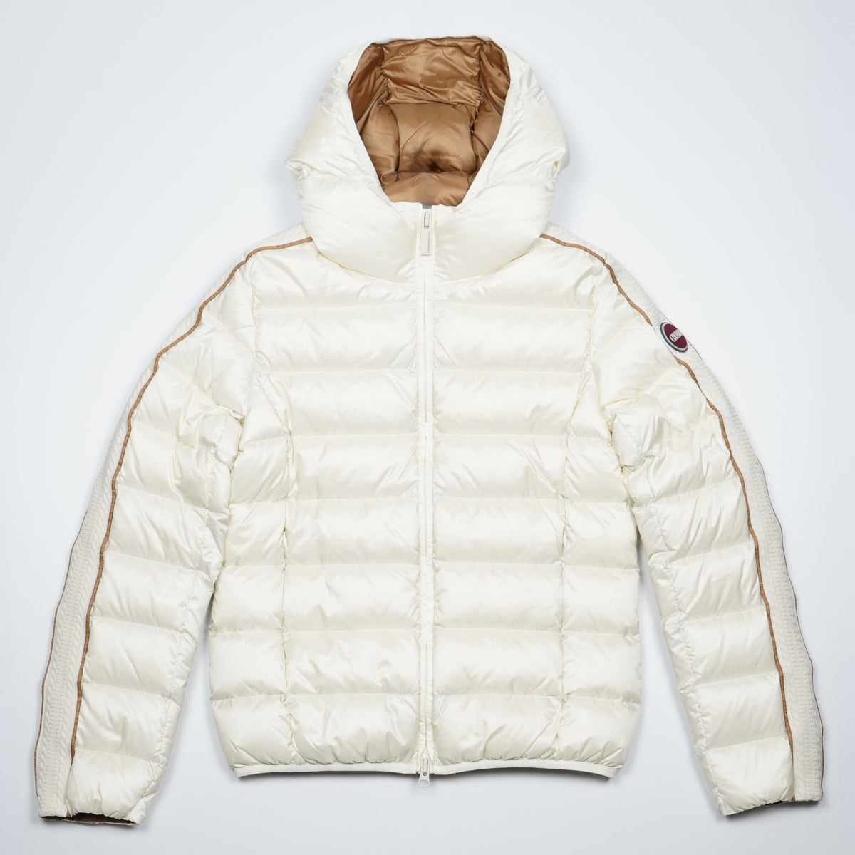 Piumino Colmar 2222 624 Bianco Panna con Inserti in Maglia