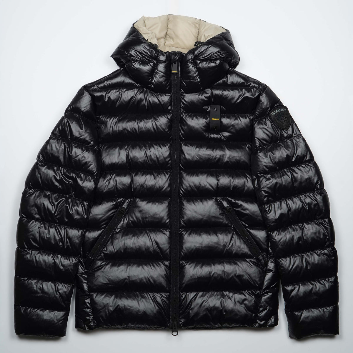 Piumino Blauer Adams Nero Lucido con Cappuccio