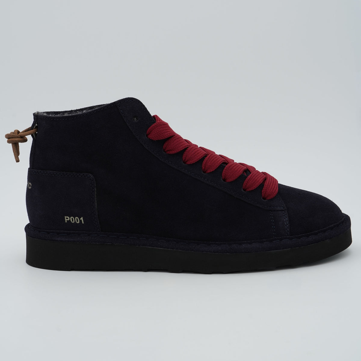 Polacchino Panchic Icon P001M036 T025 Space Blu in Camoscio con Fodera Faux Fur, Lacci Bordeaux e Suola EVA