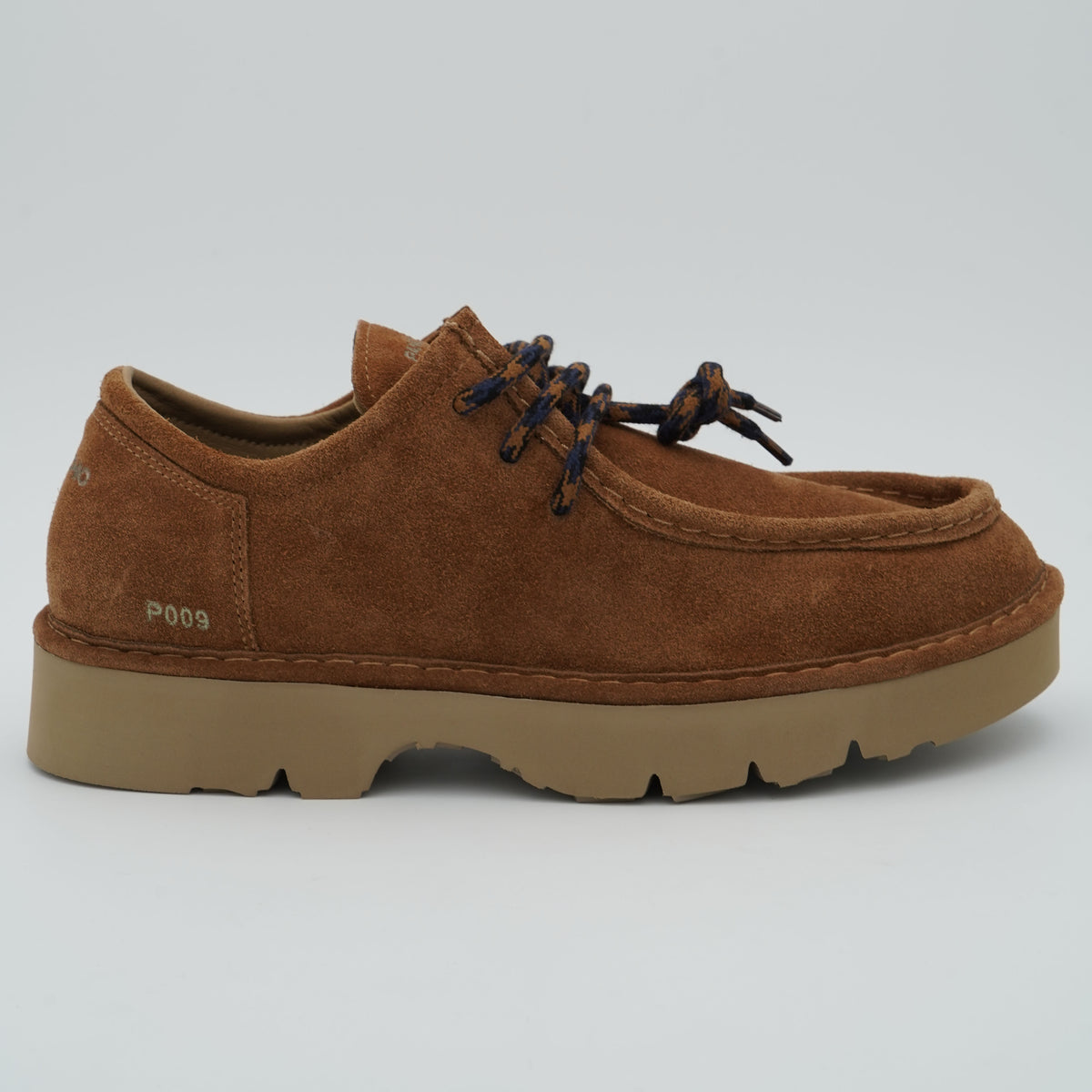 Scarpa Panchic Dune P009M014 D004 Cognac in Camoscio con Lacci Tricolore e Suola Carrarmato in EVA