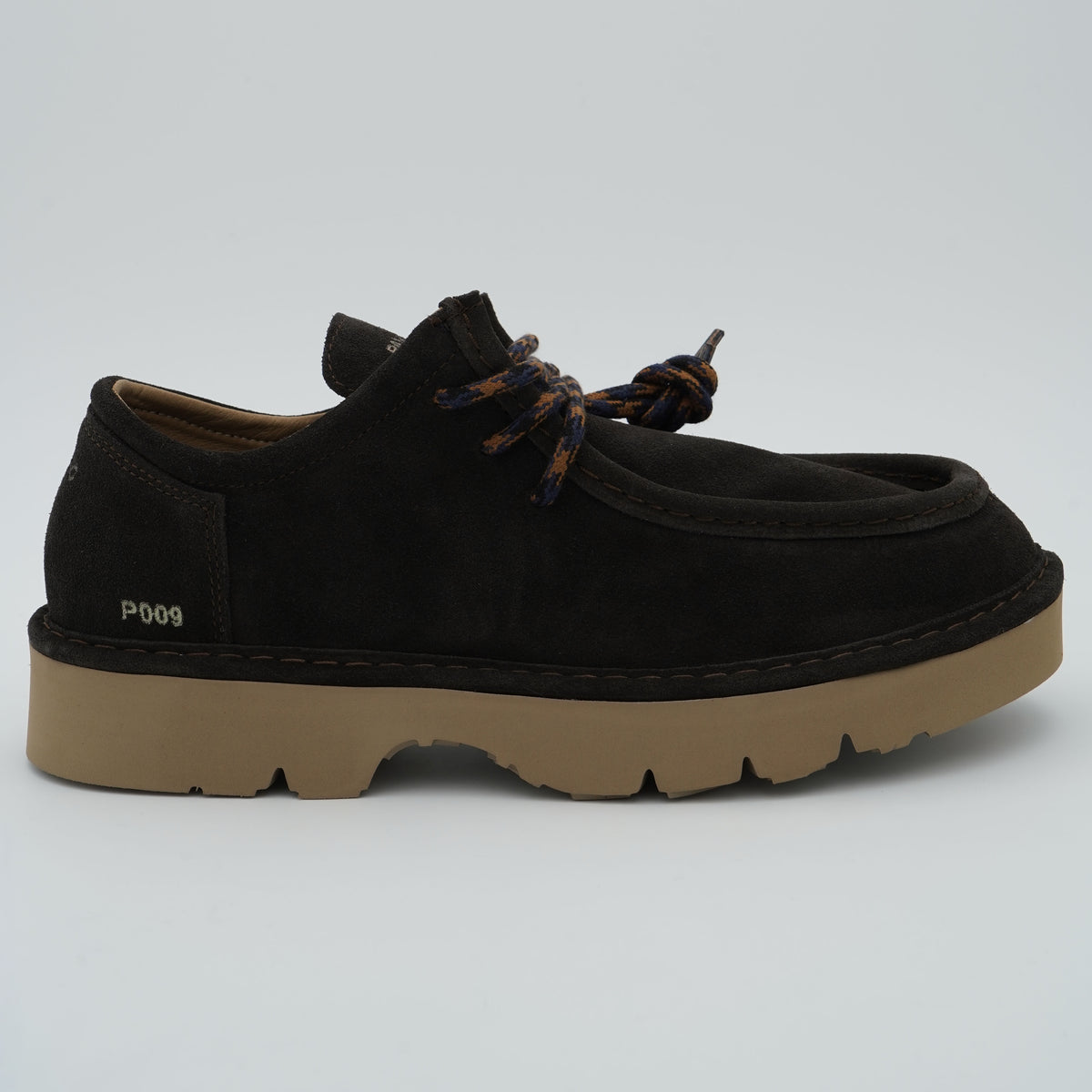 Scarpa Panchic Dune P009M014 D007 Marrone Caffè in Camoscio con Lacci Tricolore e Suola Carrarmato in EVA