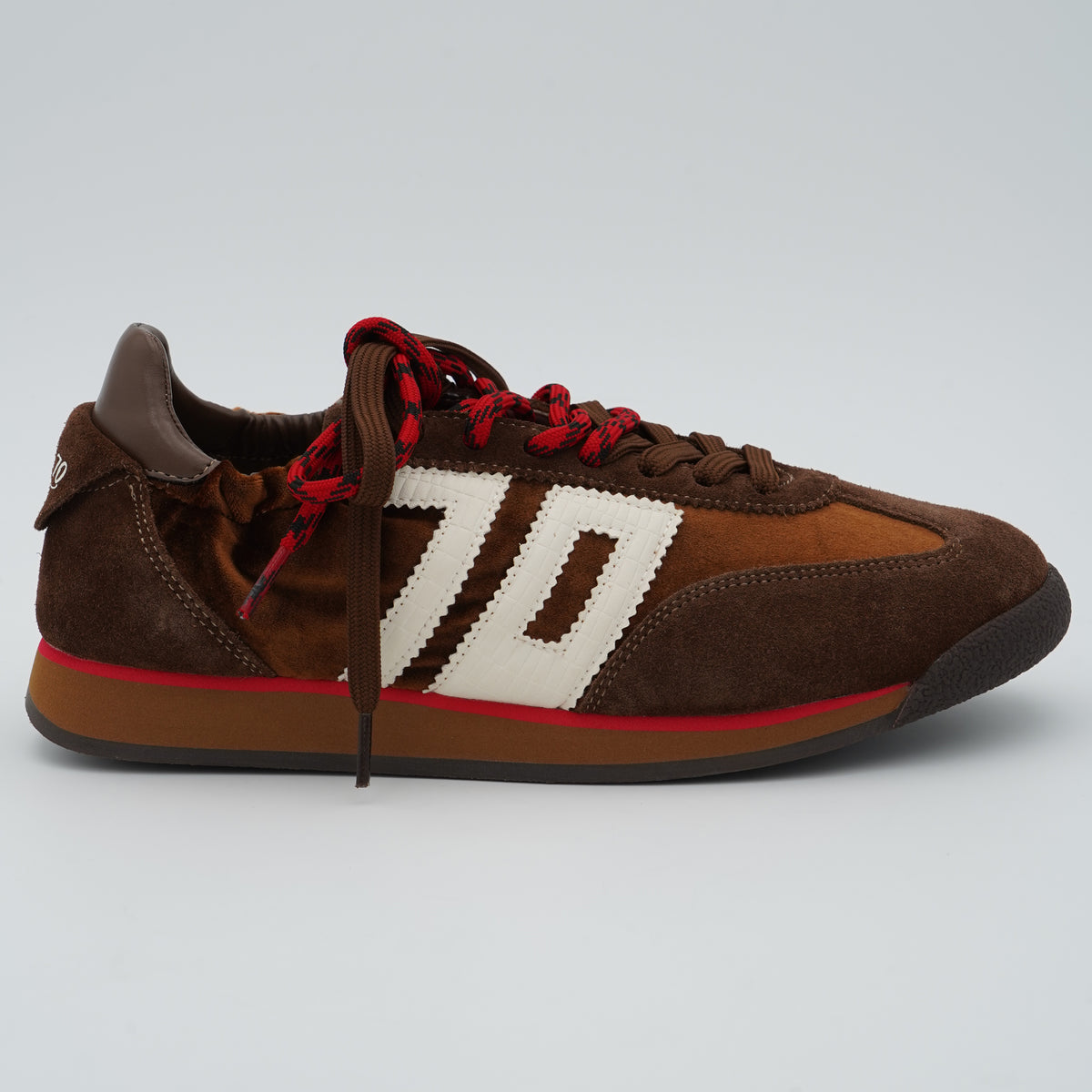 Sneakers Back 70 Rocket Velvet Brown Butter 70 Marrone con Dettagli Rossi