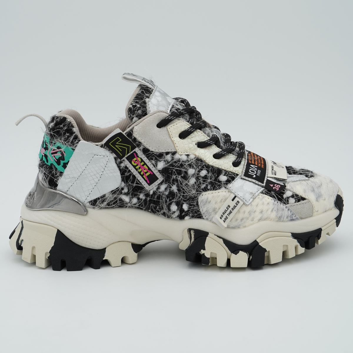 Sneakers Joia Paris 202602W116 Label Black White con Suola Chunky