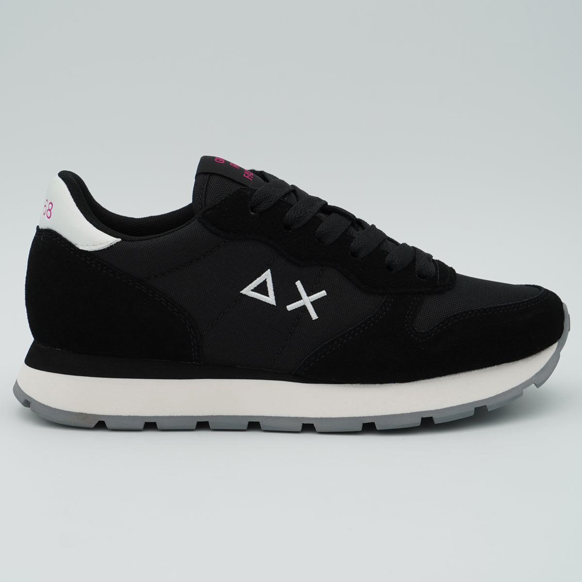 Sneakers SUN68 Ally Solid Z46201 11 Nero in Suede e Nylon con Logo Ricamato e Suola Running in EVA