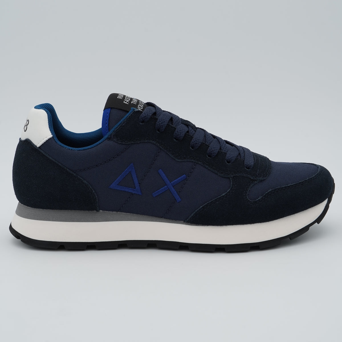 Sneakers SUN68 Tom Solid Z46101 07 Navy Blue in Nylon e Suede con Logo Ricamato e Suola EVA