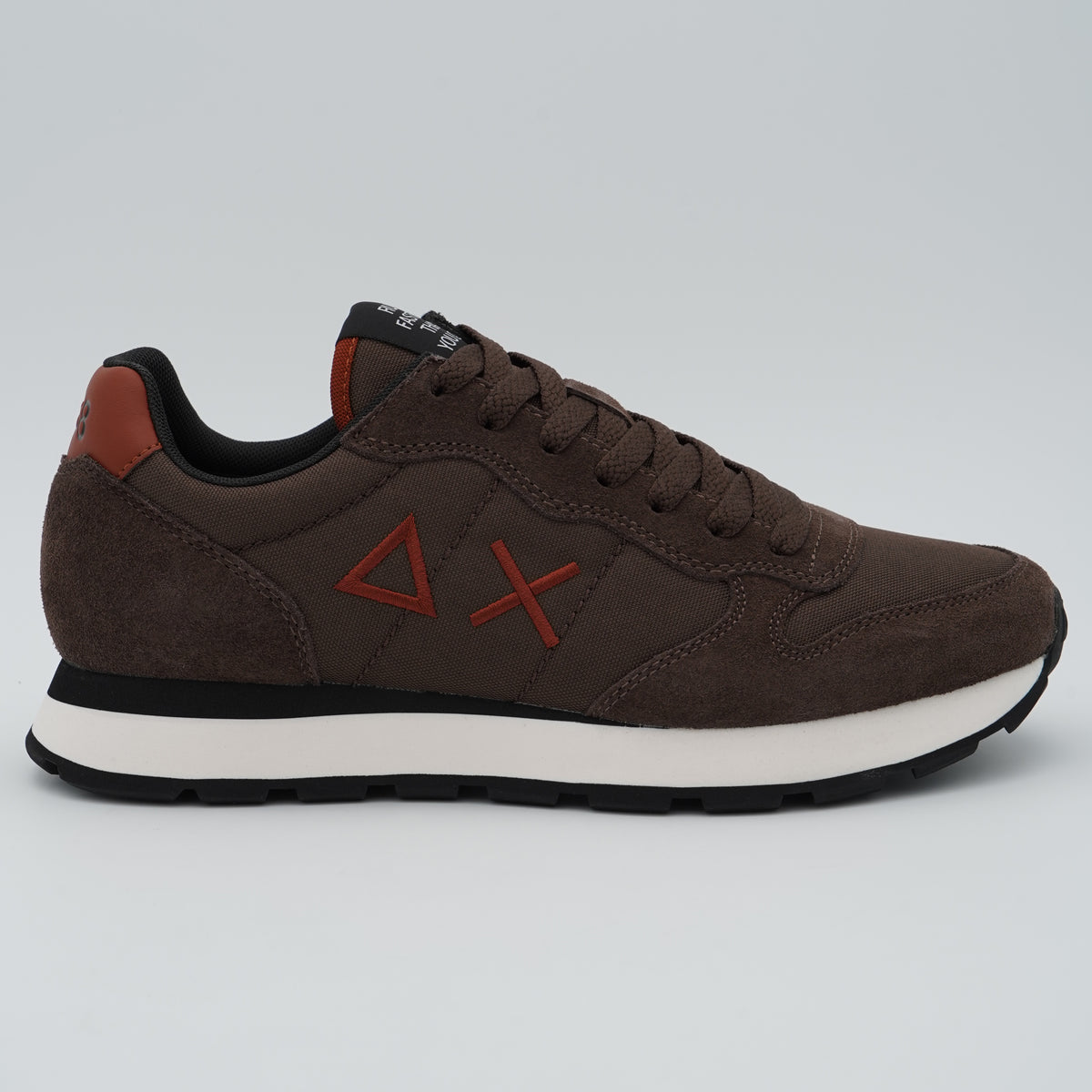 Sneakers SUN68 Tom Solid Z46101 08 Marrone in Nylon e Suede con Logo Ricamato e Suola EVA