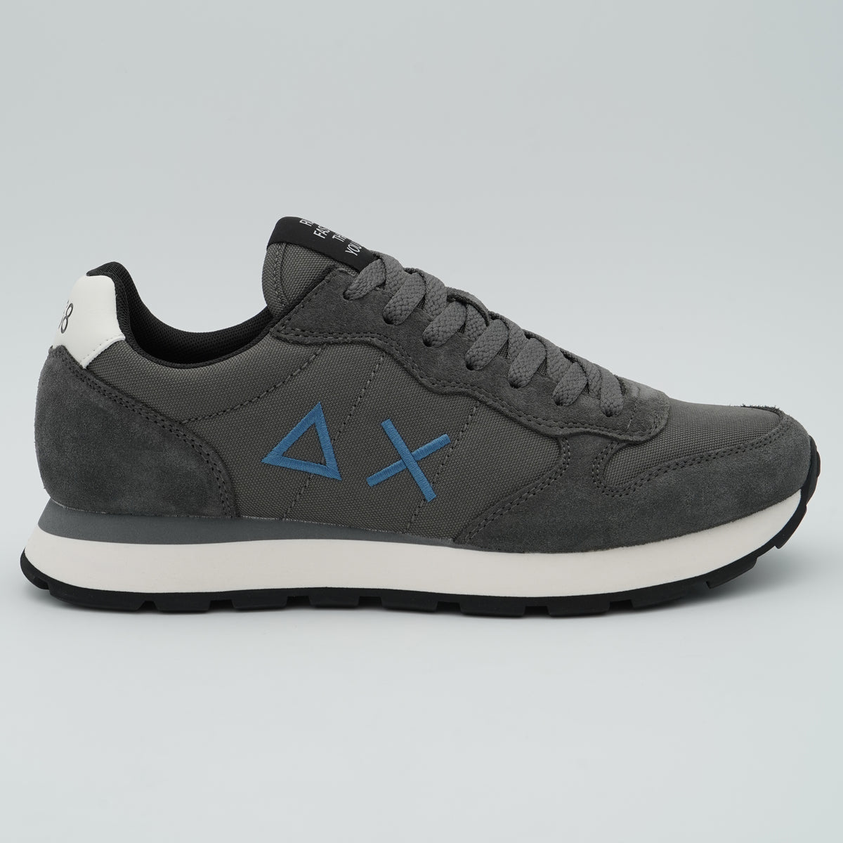 Sneakers SUN68 Tom Solid Z46101 47 Grigio Scuro in Nylon e Suede con Logo Ricamato e Suola EVA