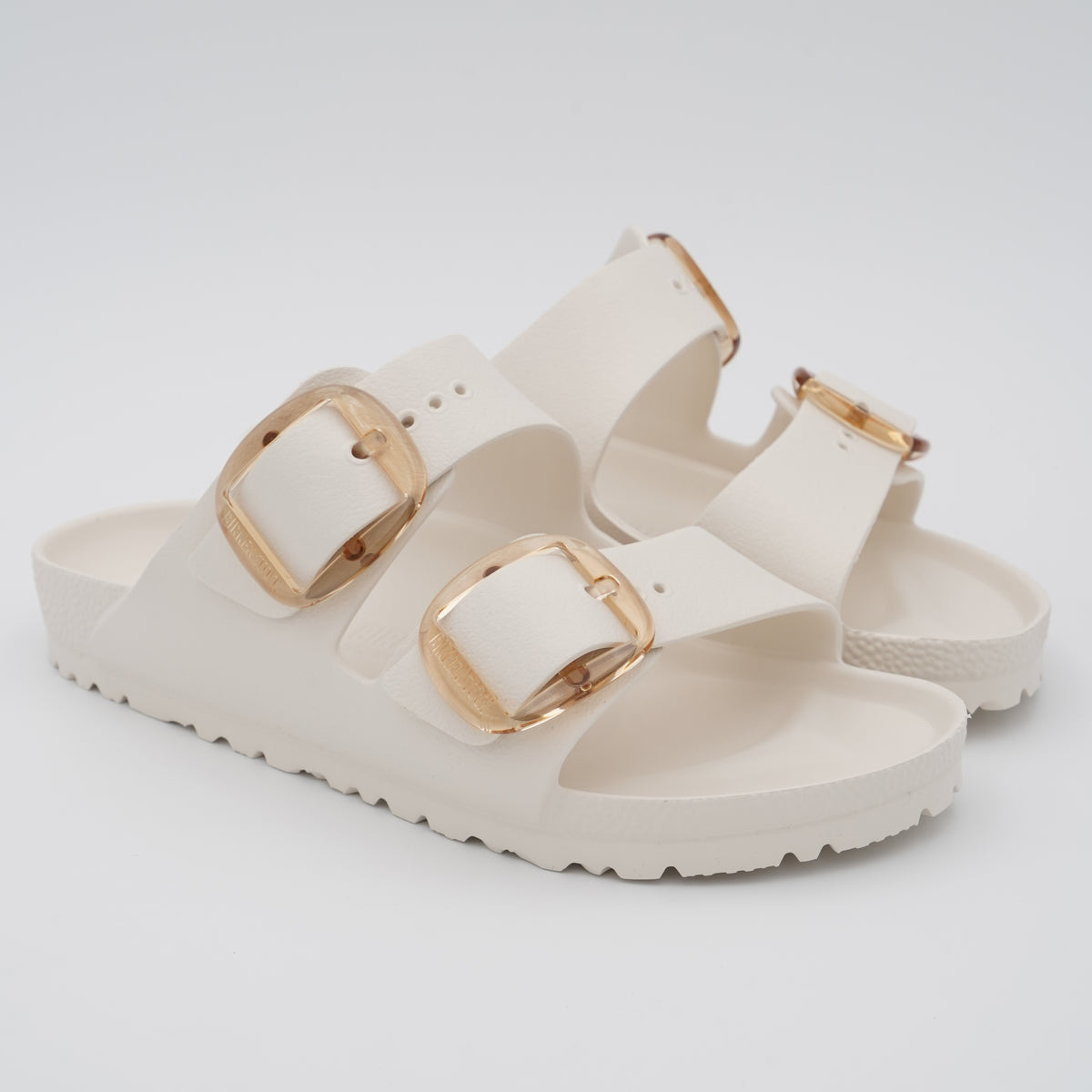 Sandalo Birkenstock Arizona Big Buckle EVA 1029651 Eggshell con Maxi Fibbie Traslucide