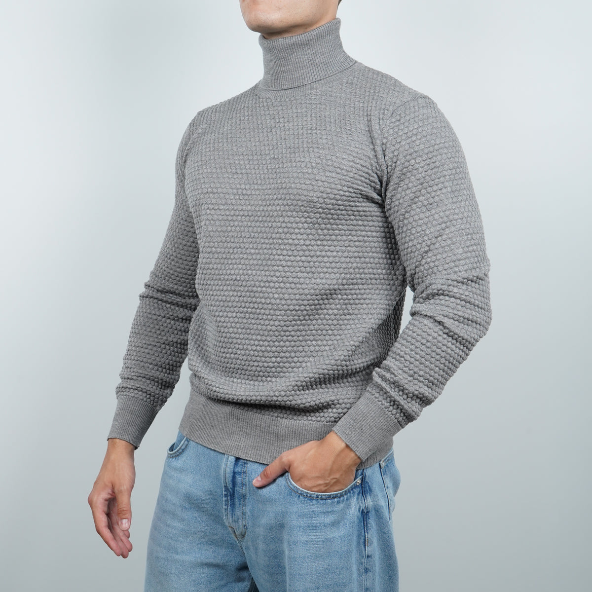 Maglione Dolcevita Pluriball Kangra W7K4011-00026 Grigio Mélange