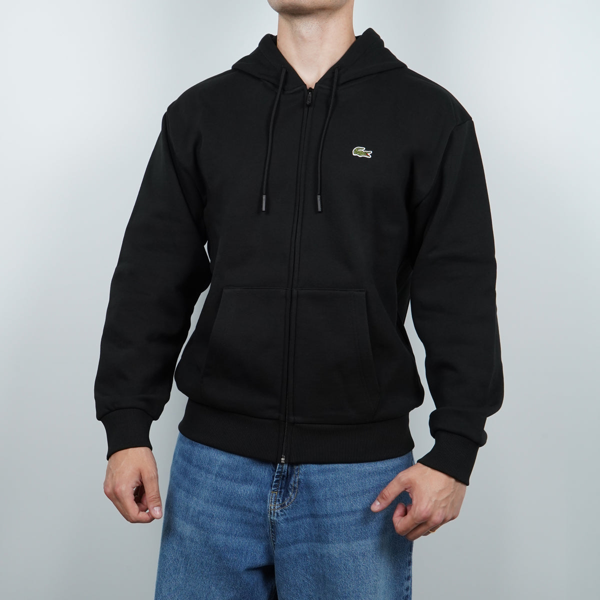 Felpa Lacoste SH8864-00-031 Noir con Cappuccio Full Zip Classic Fit