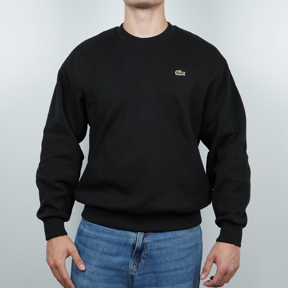 Felpa Lacoste SH8868-00-031 Noir Girocollo in Cotone Felpato Classic Fit