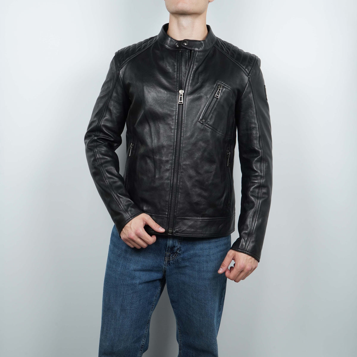 Giacca Belstaff V Racer 100038 Nera in Pelle