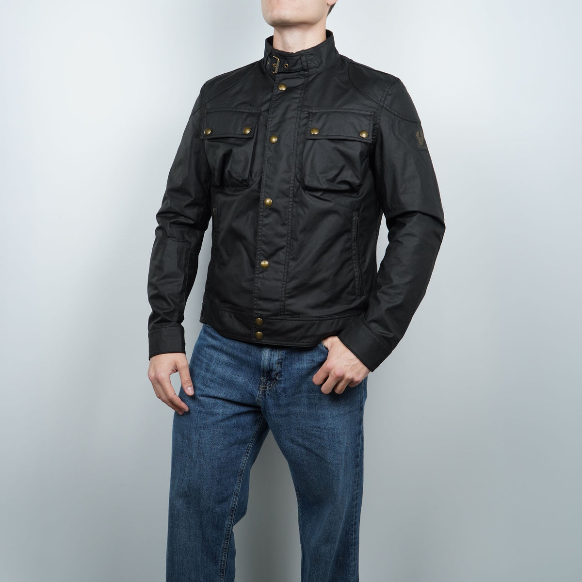 Giacca Belstaff Racemaster 105306 Nera in Cotone Cerato