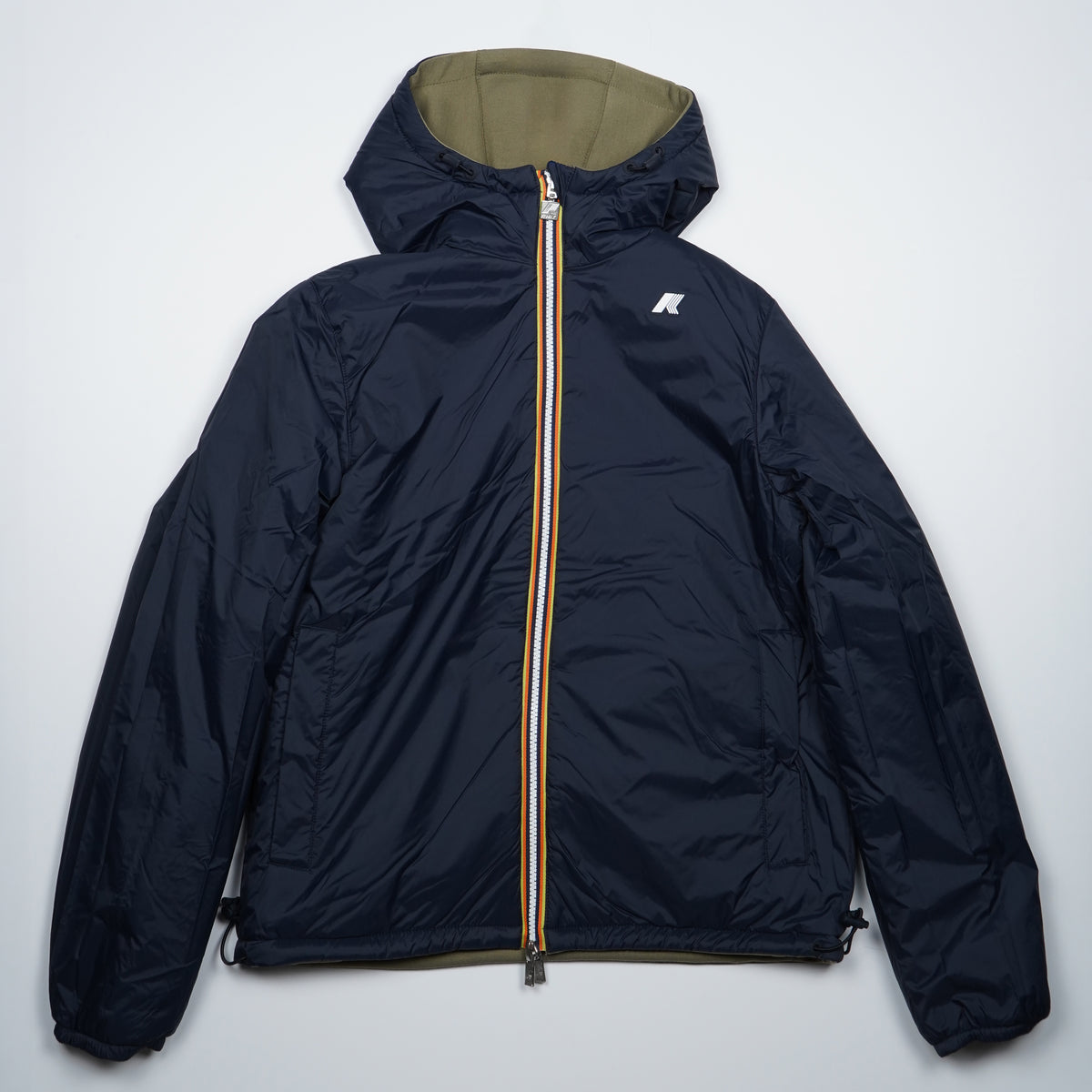 Giubbotto Kway Jack Spacer Nylon Double k8142yw D07 Verde Militare e Blu Navy