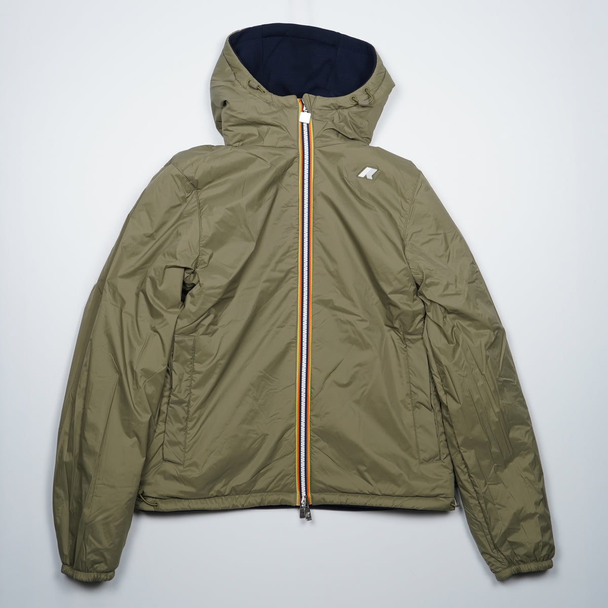Giubbotto Kway Jack Spacer Nylon Double k8142yw D0C Blu Navy e Verde Militare