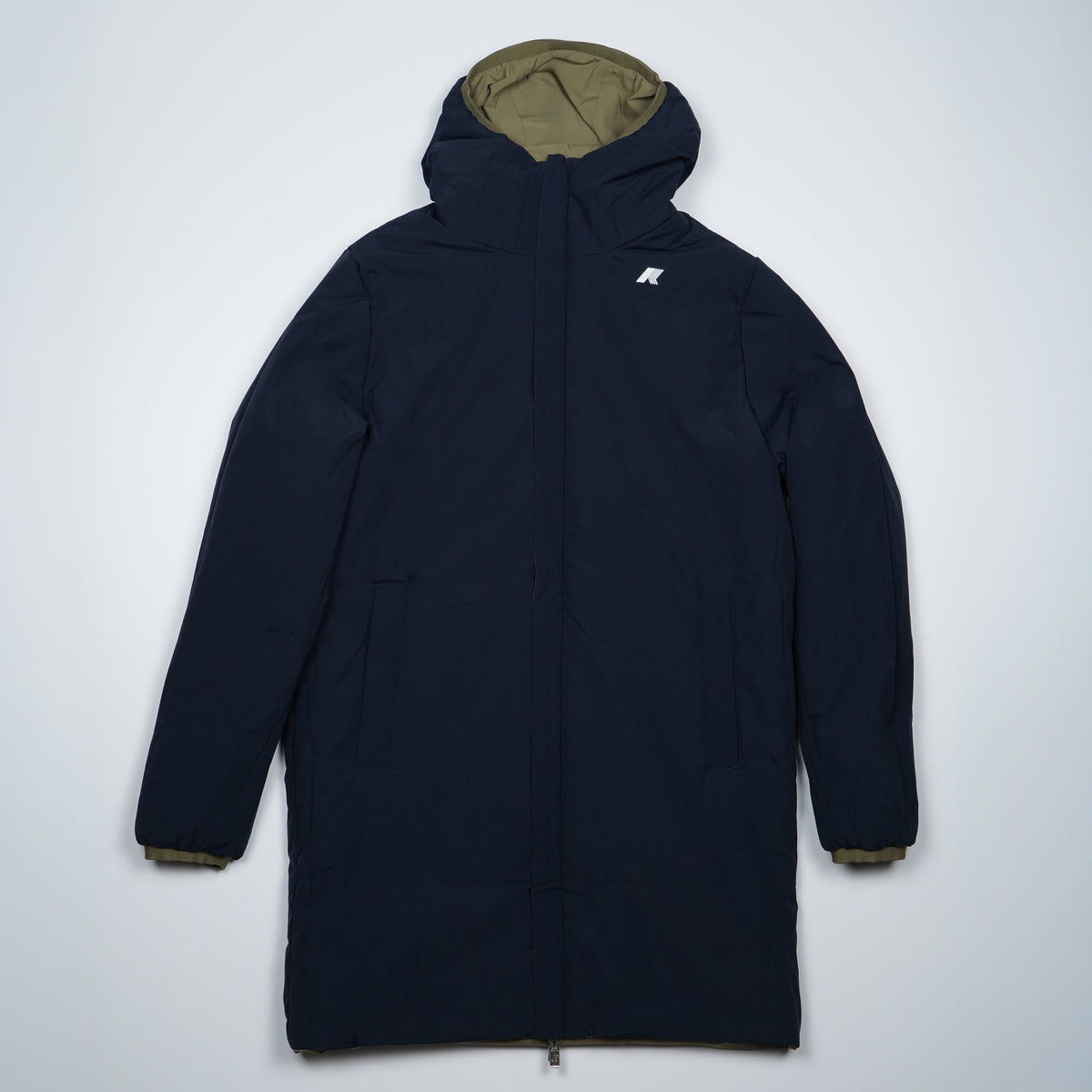 Giubbotto Lungo Kway Jacob ST Warm Double k6128ww D07 Verde Militare e Blu Navy