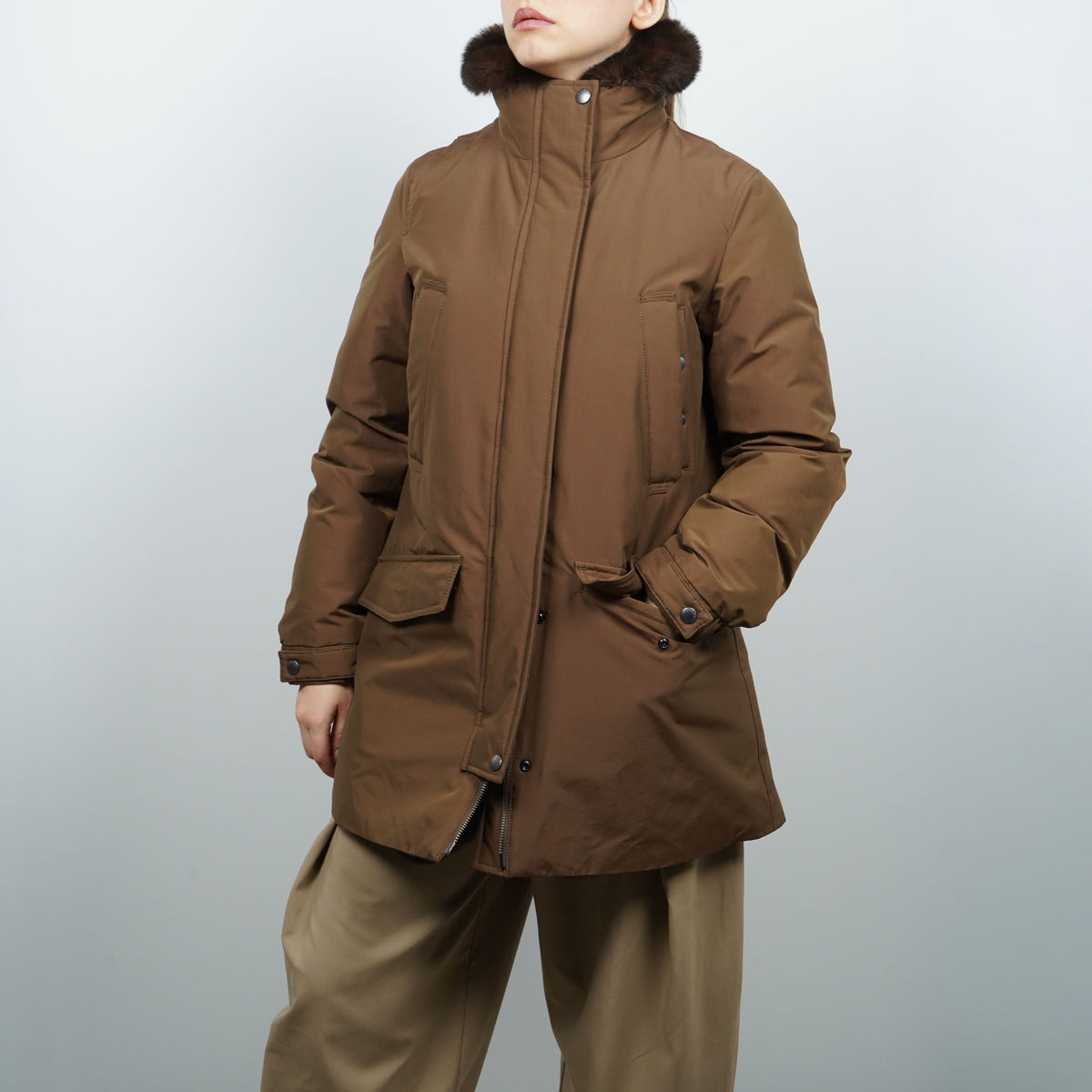 Parka Woolrich Erie 2245frut0001 Marrone con Pelliccia
