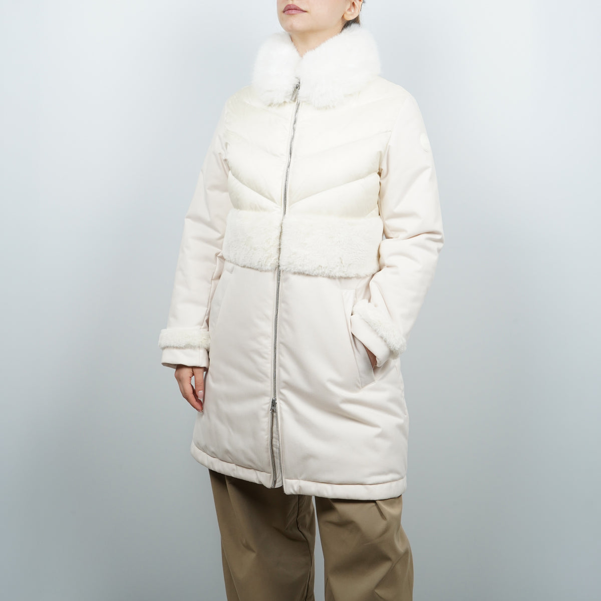 Piumino Lungo Colmar 2231E 624 Bianco Panna