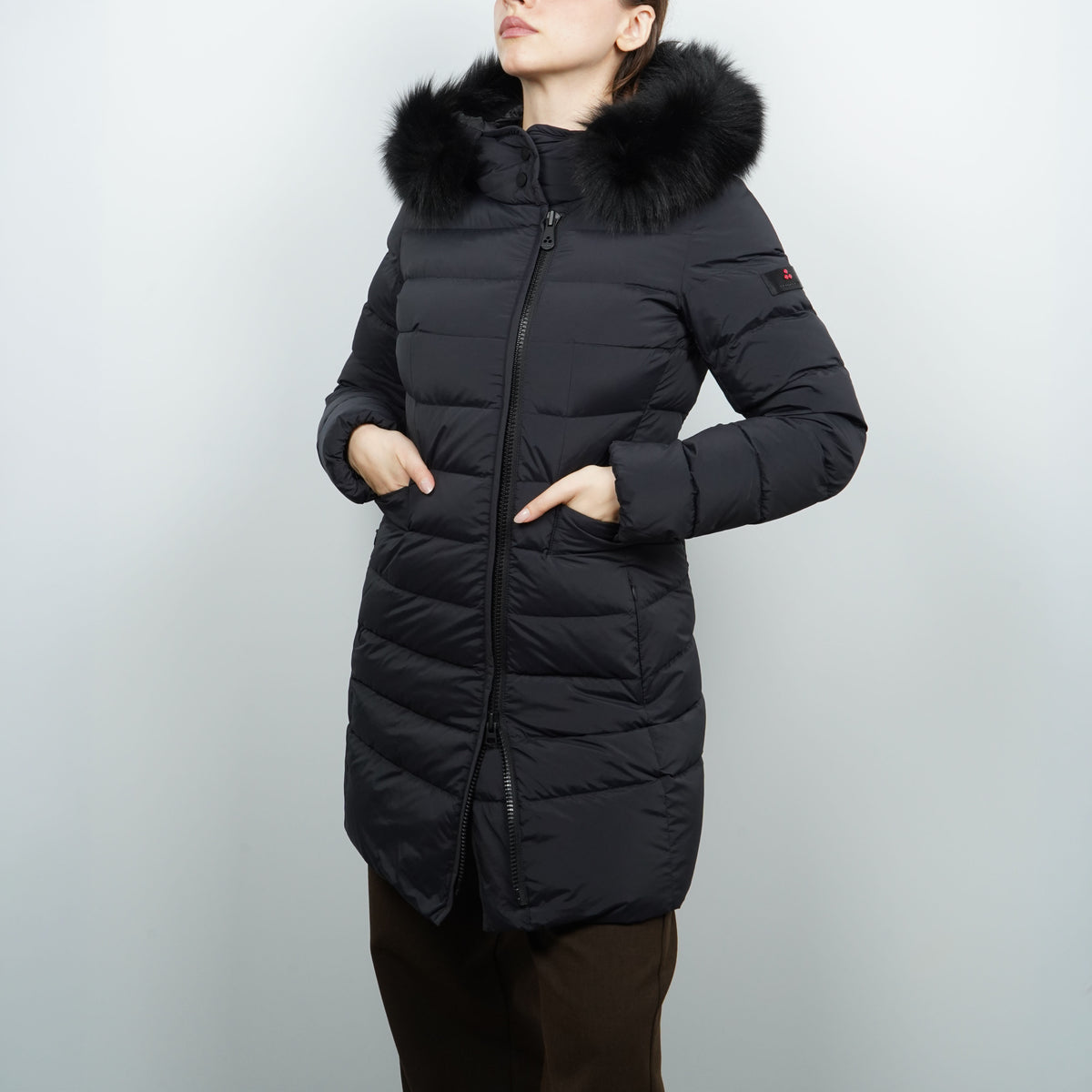 Piumino Lungo Peuterey Seriola Fur 5458 808 Blu Notte