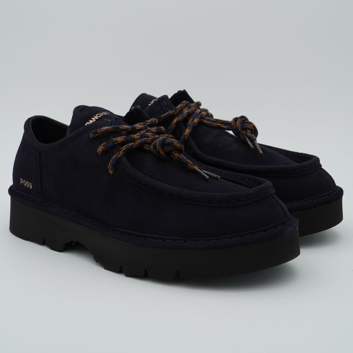 Scarpa Panchic Dune P009M014 T025 Space Blu in Camoscio con Lacci Tricolore e Suola Carrarmato in EVA