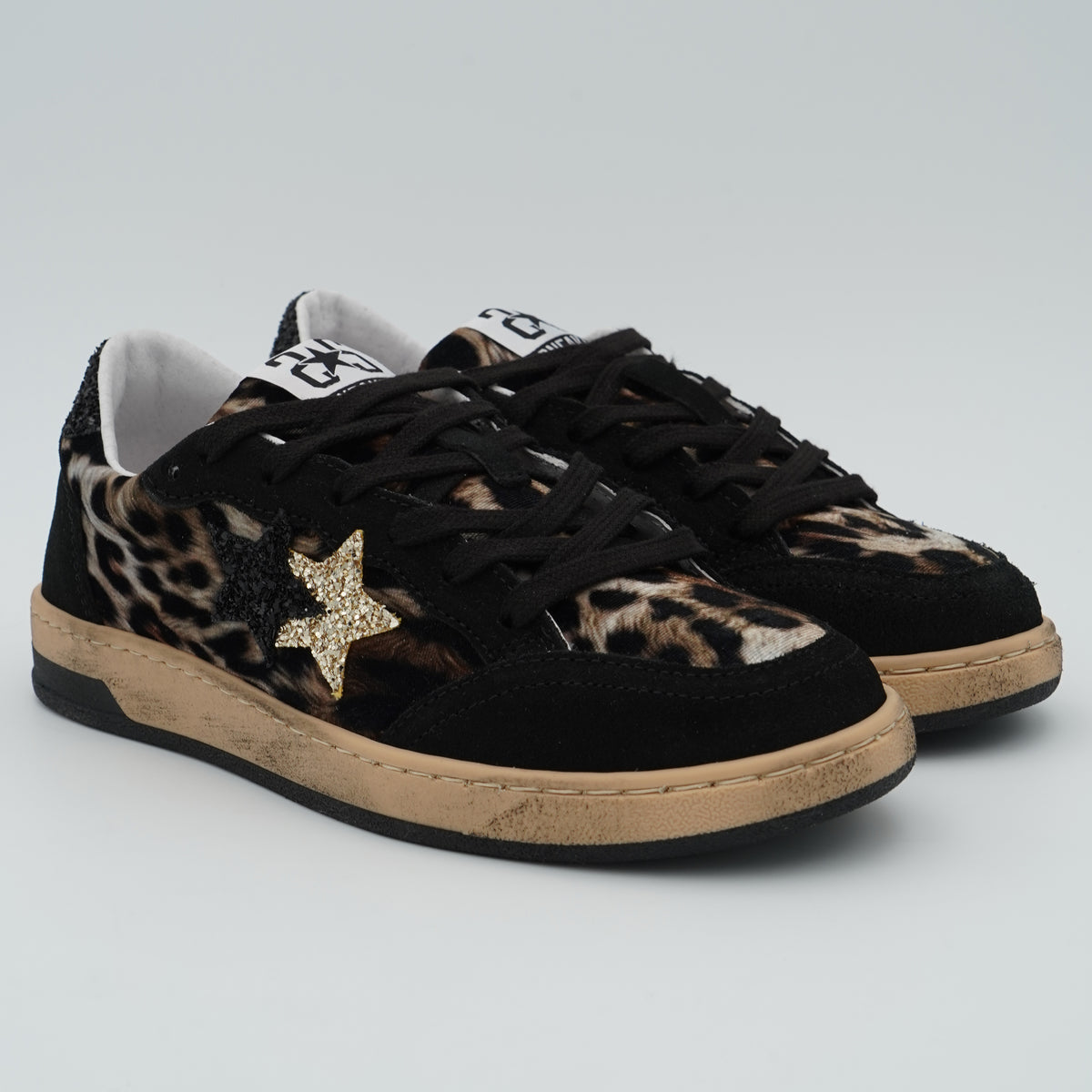 Sneakers 2Star 5212 Leo Nero con Stelle Glitter