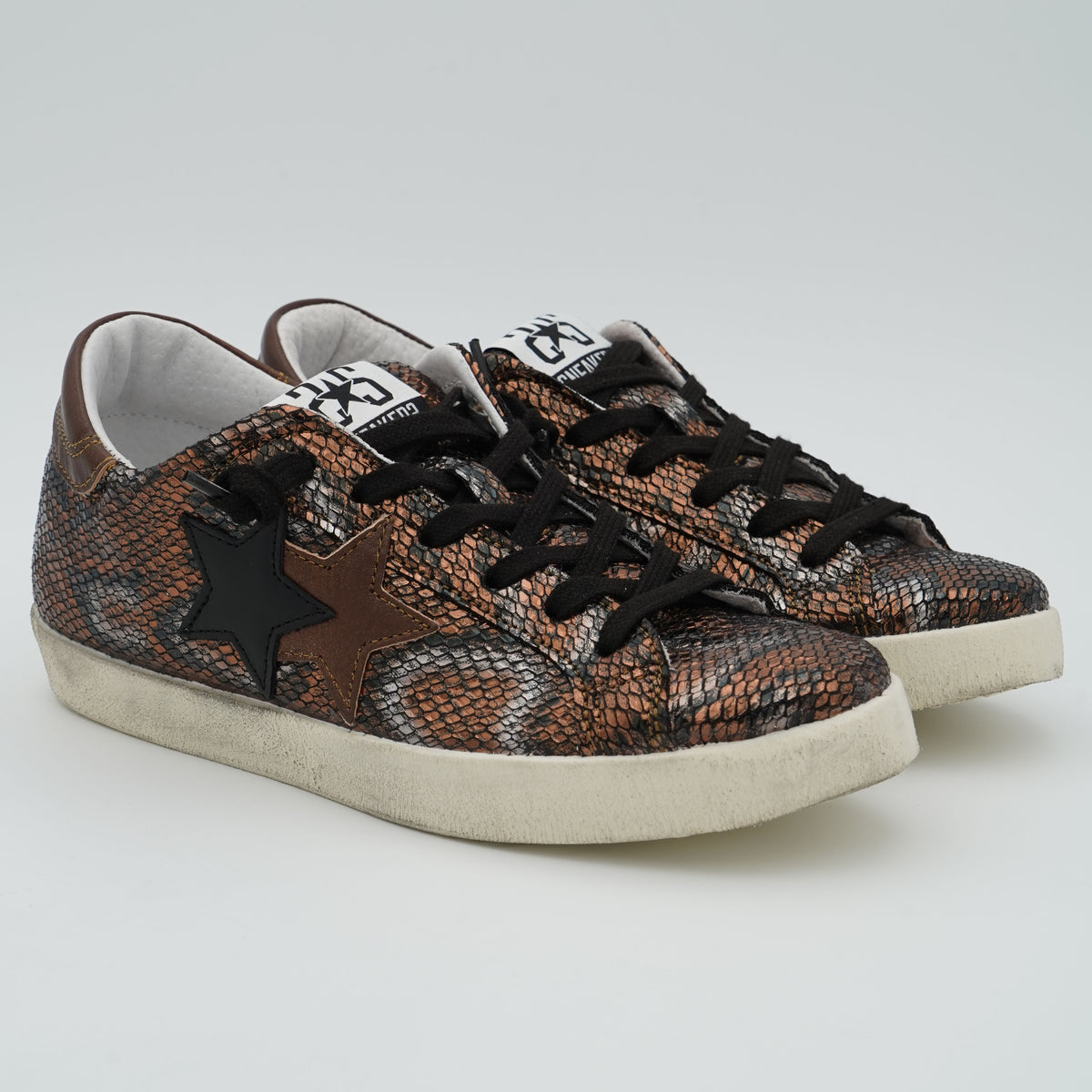 Sneakers 2Star 5290 Python Brown Black con Doppia Stella