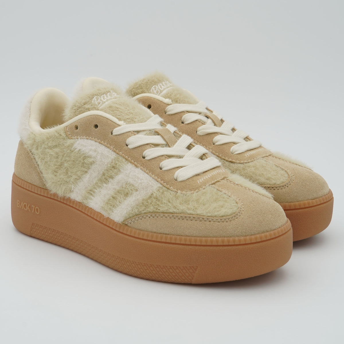 Sneakers Back 70 M005 Mohair Crema Butter con Suola Platform