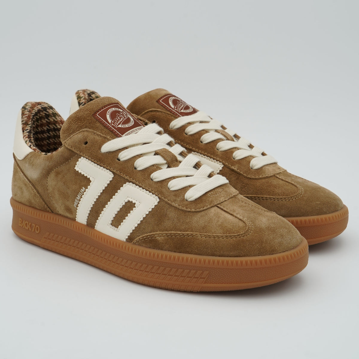 Sneakers Back 70 Double 108028 Suede Camel Butter in Camoscio