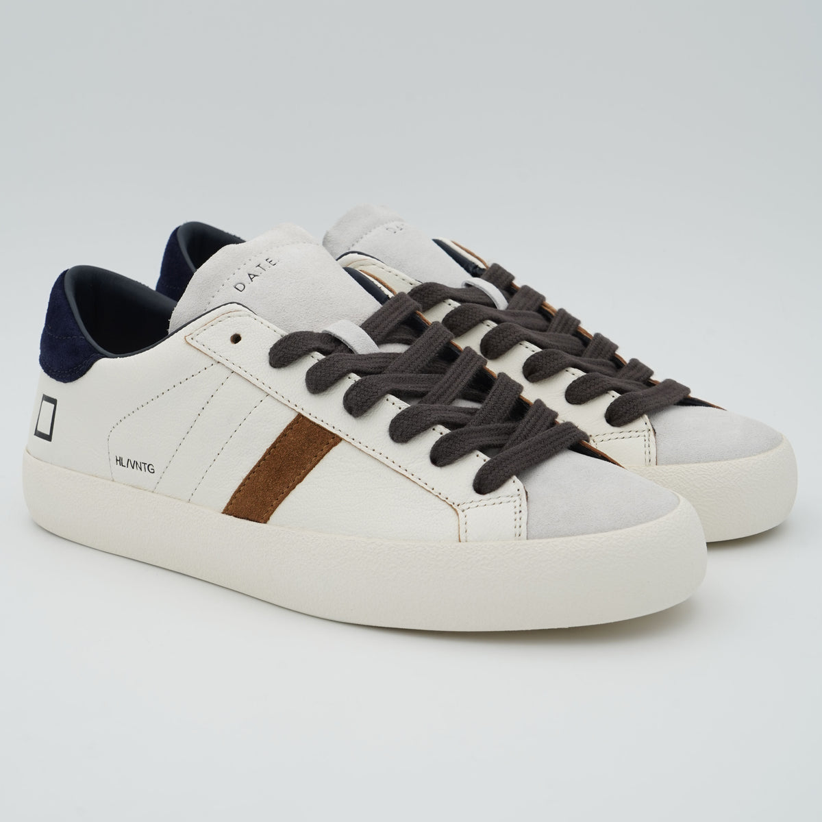 Sneakers D.A.T.E. Hill Low Vintage M451HLVNWL White Blue in Pelle e Suede