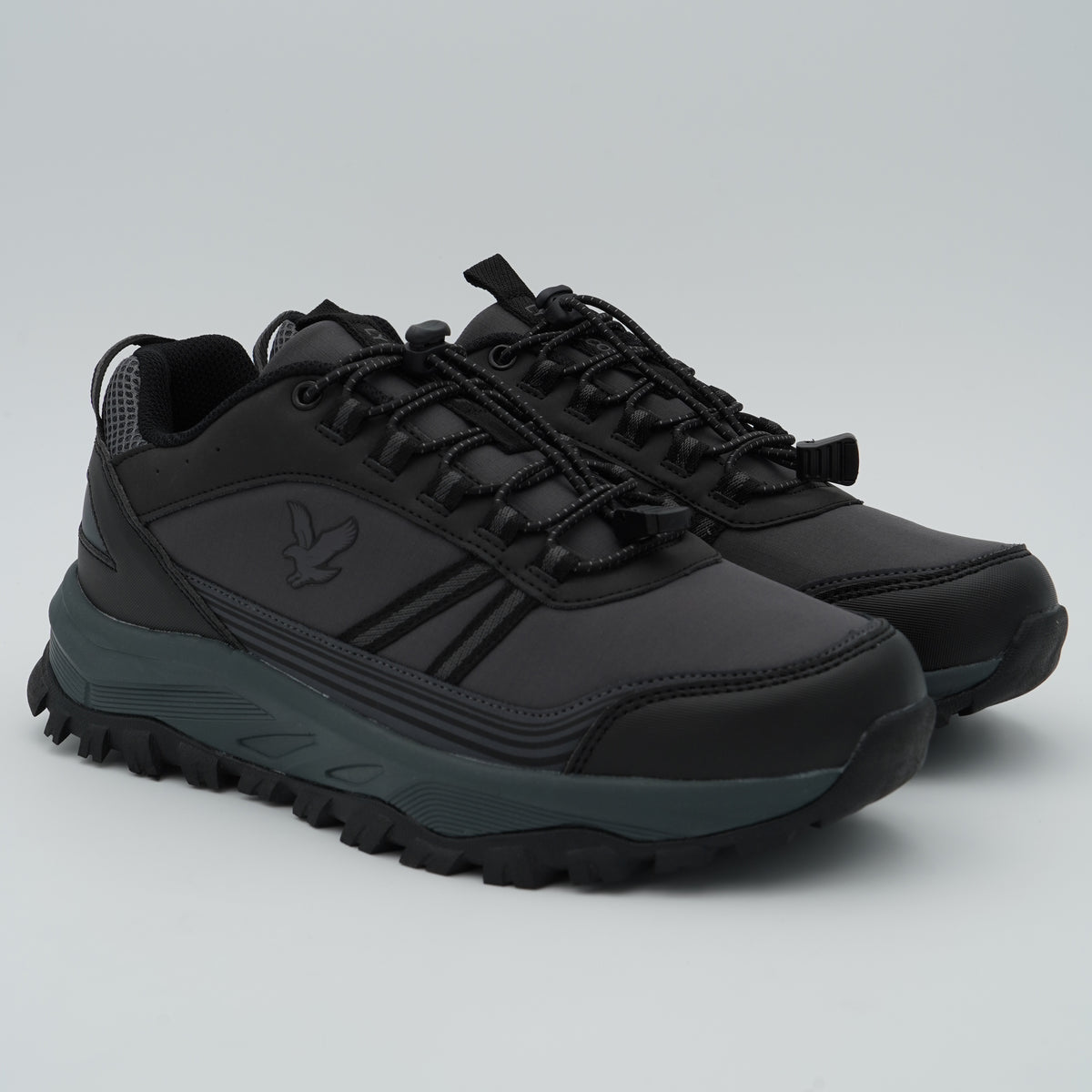 Sneakers Lyle & Scott Nyllep Mintlaw LSMRU00004 168 Nere e Grigie con Suola Chunky e Lacci Elastici Regolabili
