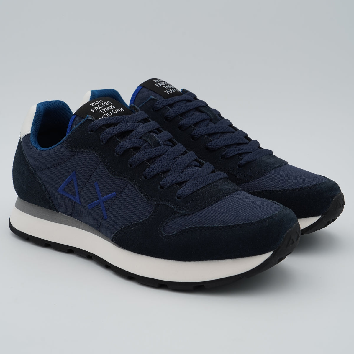 Sneakers SUN68 Tom Solid Z46101 07 Navy Blue in Nylon e Suede con Logo Ricamato e Suola EVA