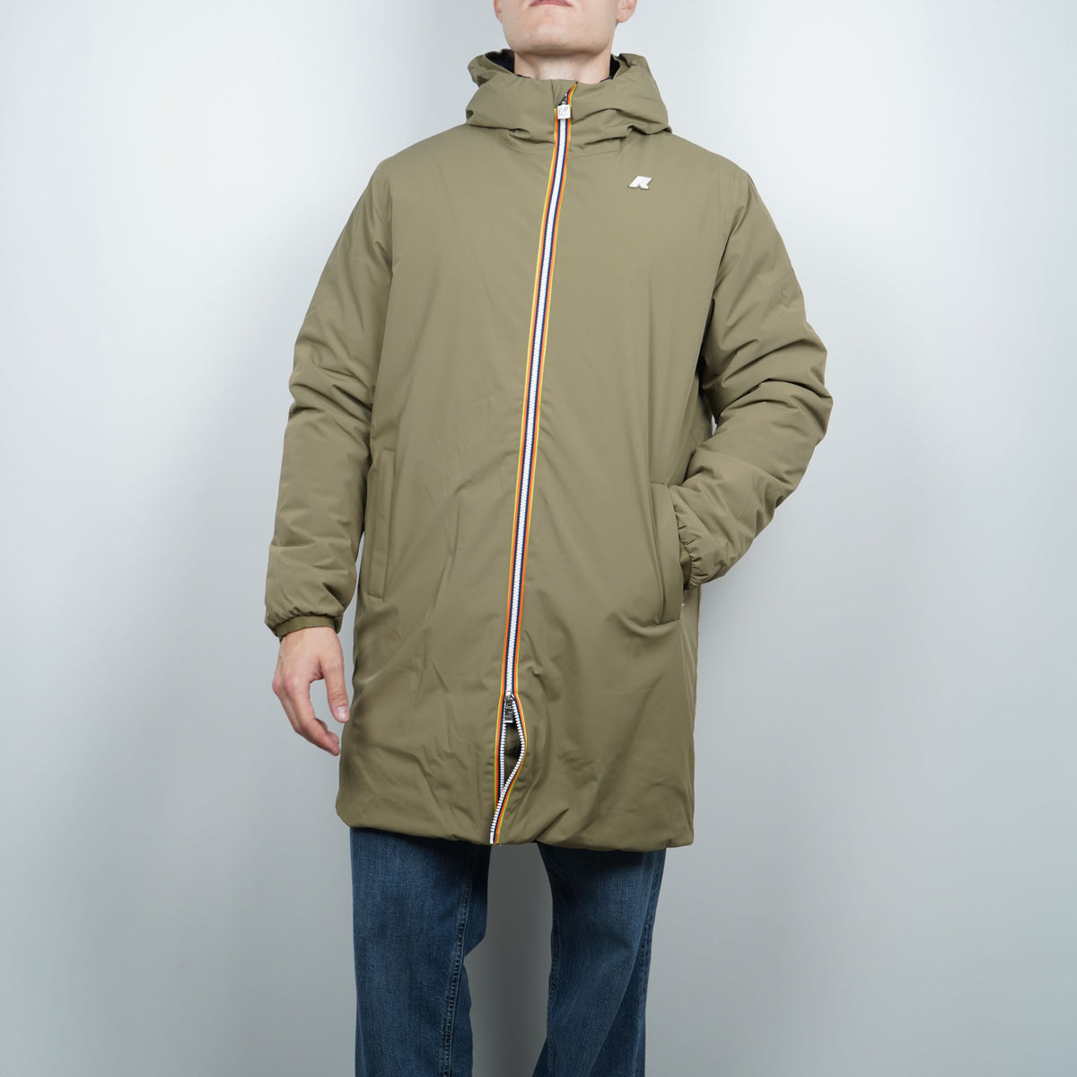 Giubbotto Lungo Kway Jacob ST Warm Double k6128ww D07 Verde Militare e Blu Navy