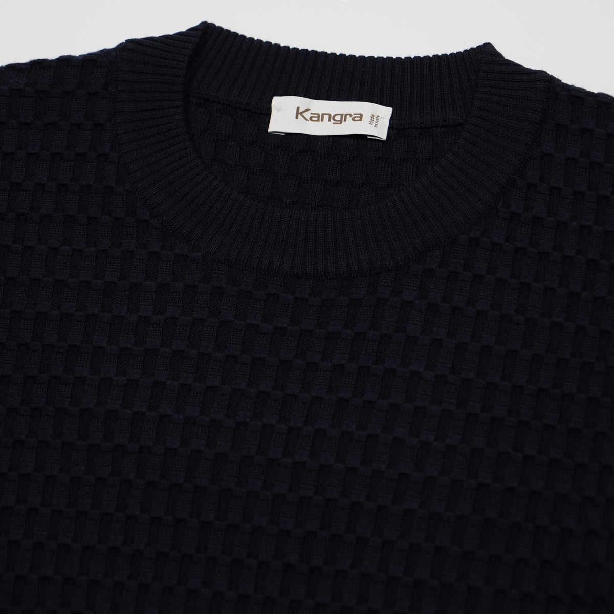 Maglione Girocollo Pluriball Kangra W7K4007-00041 Blu Navy in Lana Merino Extrafine