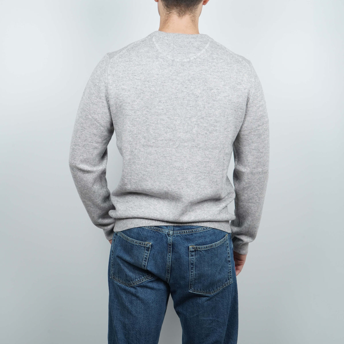 Maglione Girocollo SUN68 Sweater Warm Wool K46112-06 Grigio Chiaro in Lana e Cashmere