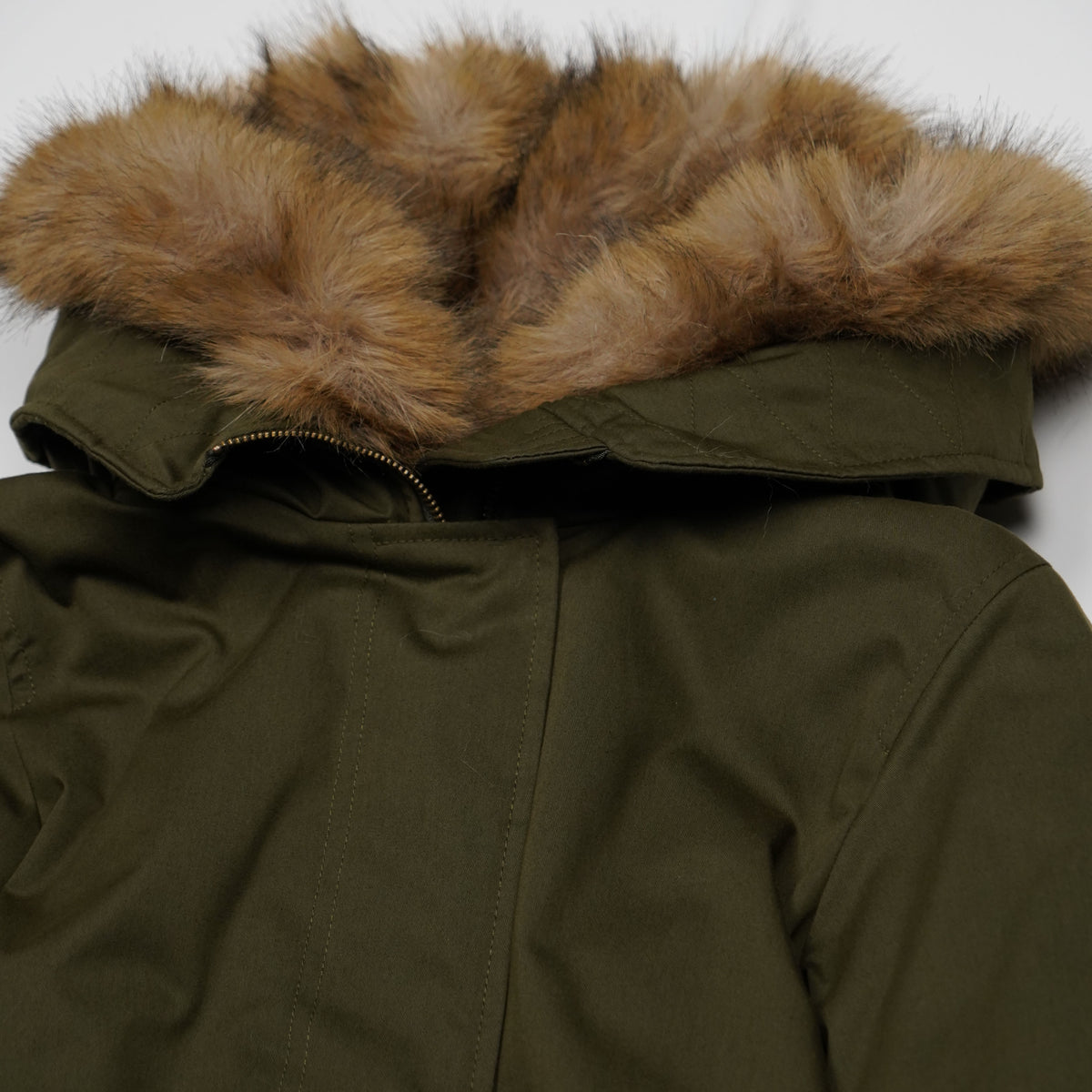 Parka Lungo Woolrich Best Cotton Verde Scuro con Cappuccio