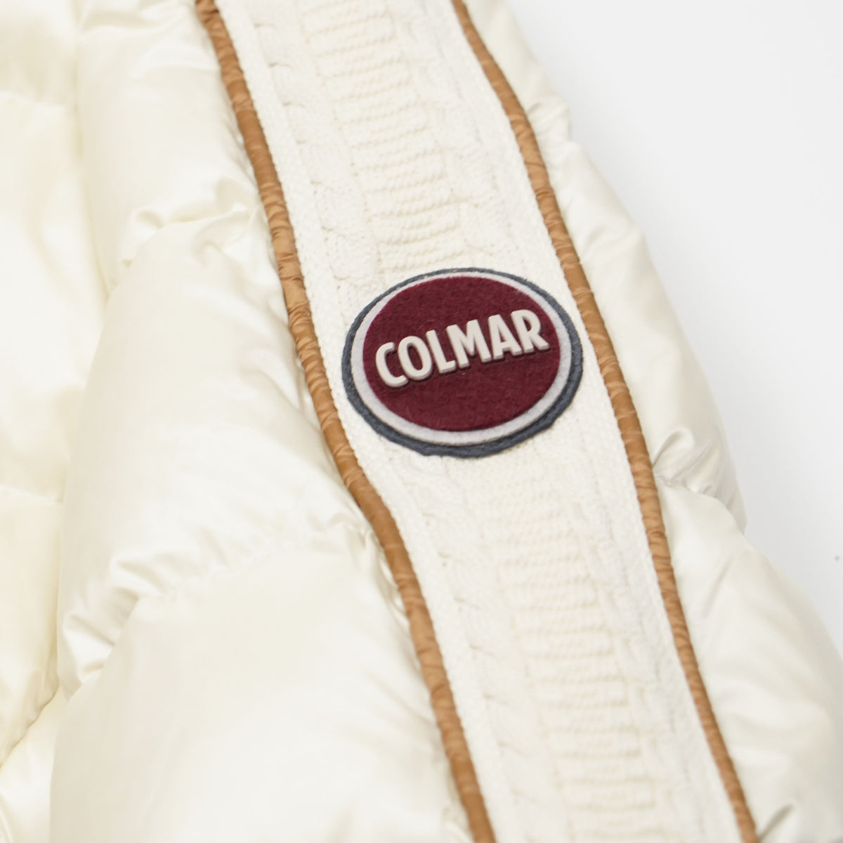 Piumino Colmar 2222 624 Bianco Panna con Inserti in Maglia