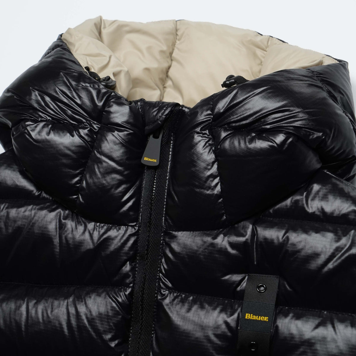 Piumino Blauer Adams Nero Lucido con Cappuccio
