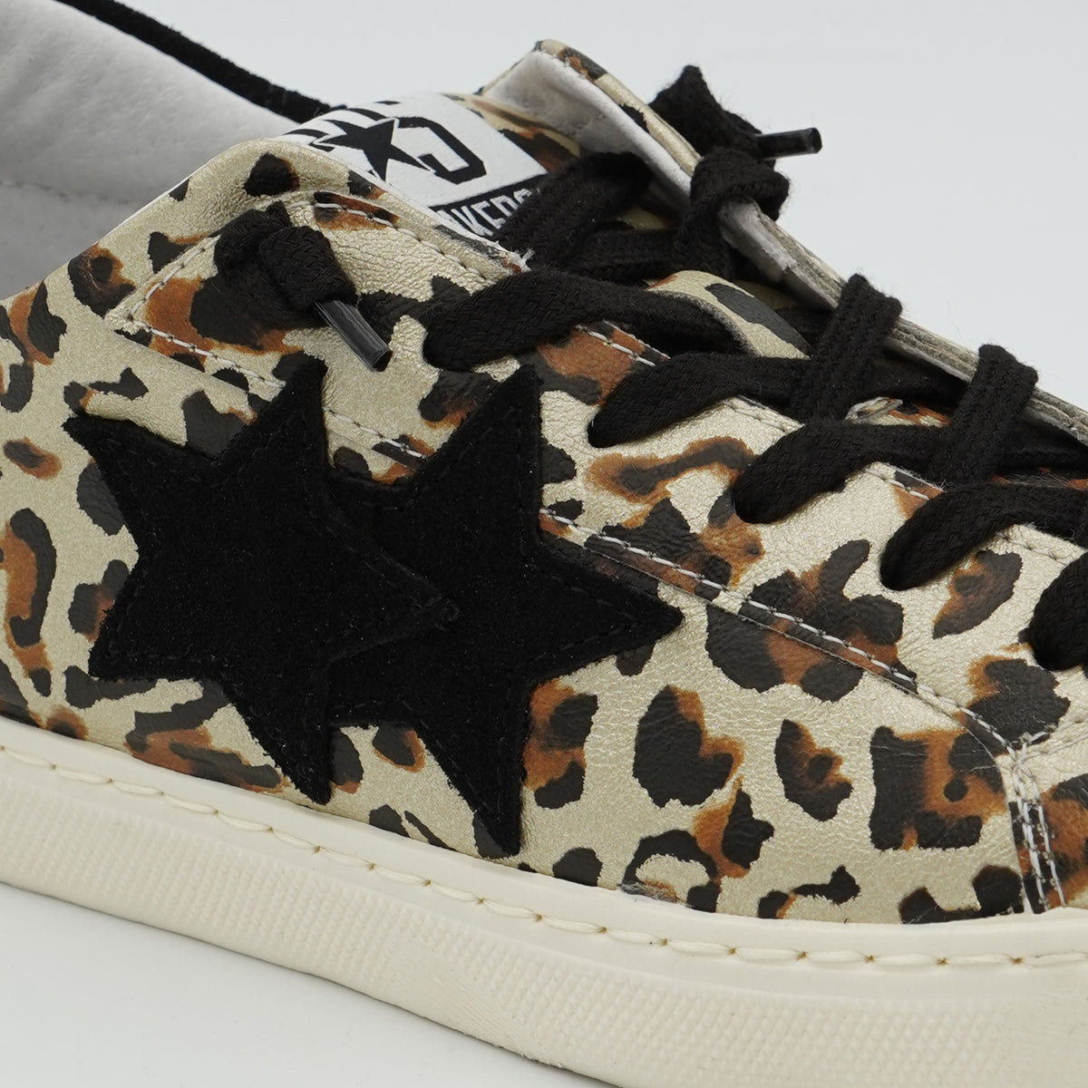 Sneakers 2Star 5289 Leopard Oro Nero con Doppia Stella