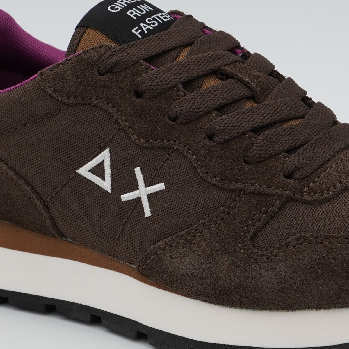 Sneakers SUN68 Ally Solid Z46201 08 Marrone in Suede e Nylon con Logo Ricamato e Suola Running in EVA