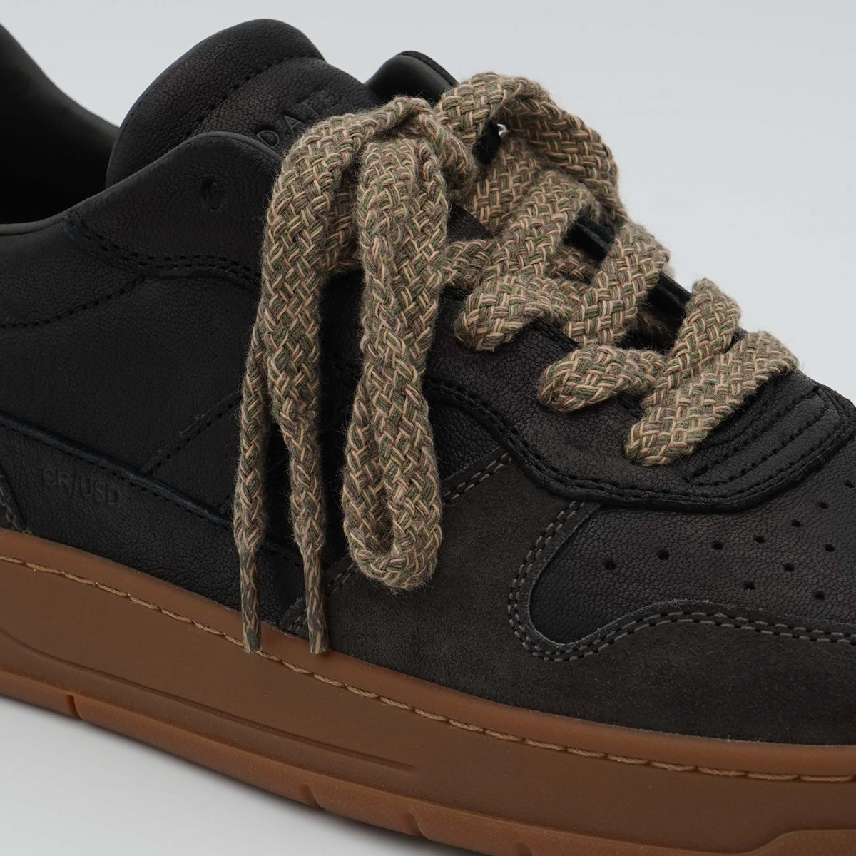 Sneakers D.A.T.E. Court 2.0 Used M451C2USBK Black in Pelle e Suede con Suola in Gomma