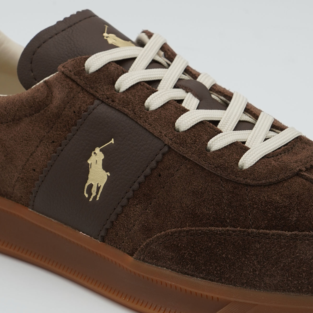 Sneakers Polo Ralph Lauren Heritage Aera 809-973707-001 Marrone in Camoscio e Pelle con Suola Gum